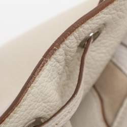 Pre Owned Prada Cream Leather Drawstring Backpack