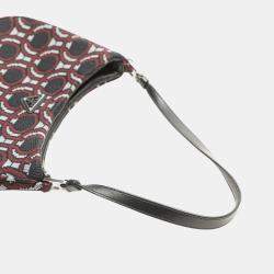 مملوكة مسبقًا Prada Black Jacquard Knit Cleo Shoulder Bag