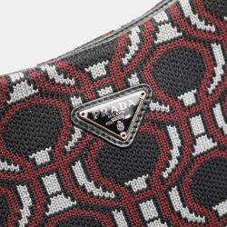 مملوكة مسبقًا Prada Black Jacquard Knit Cleo Shoulder Bag