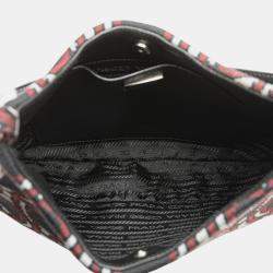 مملوكة مسبقًا Prada Black Jacquard Knit Cleo Shoulder Bag