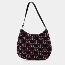 مملوكة مسبقًا Prada Black Jacquard Knit Cleo Shoulder Bag