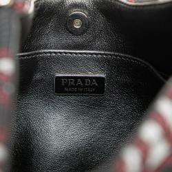 مملوكة مسبقًا Prada Black Jacquard Knit Cleo Shoulder Bag