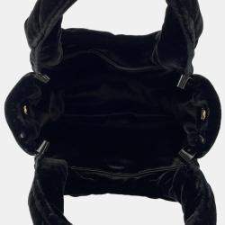 Pre Owned Prada Padded 2-Way Handbag Black Velvet Size Mini