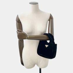 Pre Owned Prada Padded 2-Way Handbag Black Velvet Size Mini