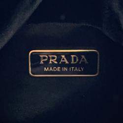 Pre Owned Prada Padded 2-Way Handbag Black Velvet Size Mini