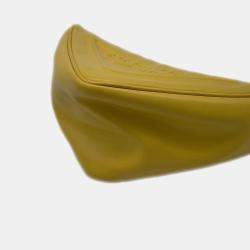 Pre Owned Prada Triangle Shoulder Bag Yellow Leather
