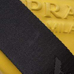 Pre Owned Prada Triangle Shoulder Bag Yellow Leather