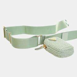 Pre Owned Prada Green Yarn Effect Raffia Crochet Re Edition 2005 Satchel