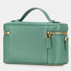 Pre Owned Prada Green Mini Vitello Daino Vanity Top Handle Bag