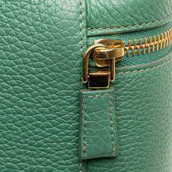 Pre Owned Prada Green Mini Vitello Daino Vanity Top Handle Bag