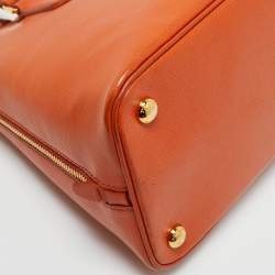 Pre Owned Prada Orange Saffiano Leather Medium Promenade Satchel