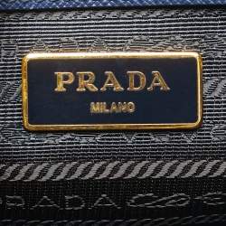 مملوكة مسبقًا Prada Navy Blue Saffiano Lux Leather Small Middle Zip Tote