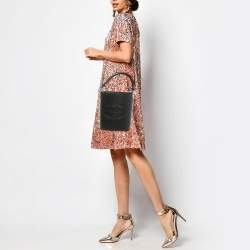 مملوكة مسبقًا Prada Black Leather Tambour Bucket Bag