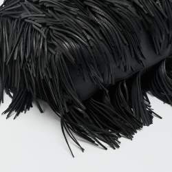 Pre Owned Prada Black Leather Fringe Hobo 