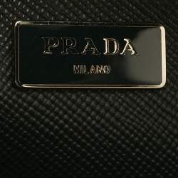 Pre Owned حقيبة يد توتس برادا جلد سافياتو كير أسود بقفل مزدوج