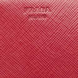 Pre Owned Prada Pink Saffiano Metal Leather Bow Flap Continental Wallet
