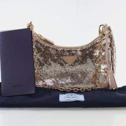 Pre Owned Prada Sequins Re-edition 2000 Handbag