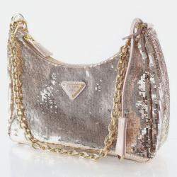 Pre Owned Prada Sequins Re-edition 2000 Handbag