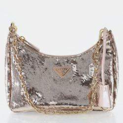 Pre Owned Prada Sequins Re-edition 2000 Handbag