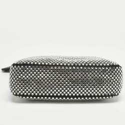 Pre Owned Prada Black Satin Re-Edition 2000 Crystals Shoulder Bag