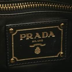 Pre Owned Prada Black Snakeskin Pietre Crystals Embellished Chain Clutch