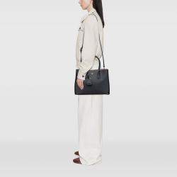 Pre Owned Prada Black Medium Saffiano Cuir Double Satchel