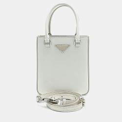 Pre Owned Prada Small Brushed Tote Bag