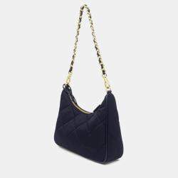 Pre Owned Prada Black Nylon Re-Nylon Tessuto Chain Strap Hobo Bag