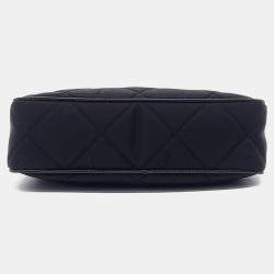 Pre Owned Prada Black Nylon Re-Nylon Tessuto Chain Strap Hobo Bag