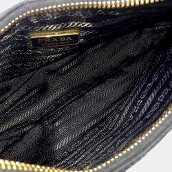 Pre Owned Prada Black Nylon Re-Nylon Tessuto Chain Strap Hobo Bag