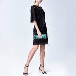 Pre Owned Prada Metallic Teal Snakeskin Whips Pietre Clutch