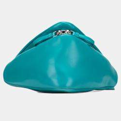 Pre Owned Prada Blue Nappa Padded Signaux Triangle Satchel