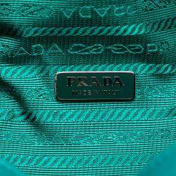 Pre Owned Prada Blue Nappa Padded Signaux Triangle Satchel