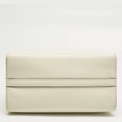 Pre Owned Prada Cream Soffiano Cuir Leather Small Monochrome Tote