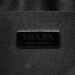Pre Owned Prada Black Satin Cleo Crystals Hobo