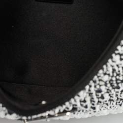 Pre Owned Prada Black Satin Cleo Crystals Hobo