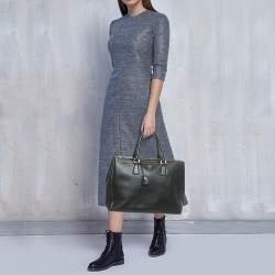 Pre Owned Prada Black Saffiano Lux Leather Large Galleria Double Zip Tote