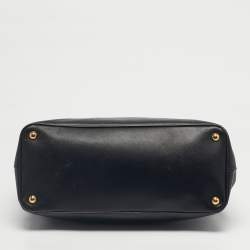 Pre Owned Prada Black Saffiano Lux Leather Large Galleria Double Zip Tote