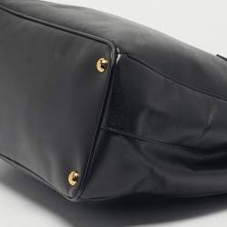 Pre Owned Prada Black Saffiano Lux Leather Large Galleria Double Zip Tote