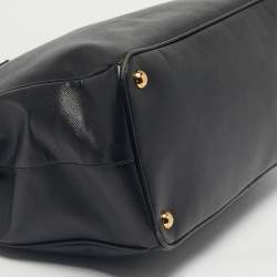 Pre Owned Prada Black Saffiano Lux Leather Large Galleria Double Zip Tote