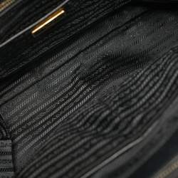 Pre Owned Prada Black Saffiano Lux Leather Large Galleria Double Zip Tote