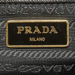 Pre Owned Prada Black Saffiano Lux Leather Large Galleria Double Zip Tote