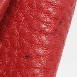 Pre Owned Prada Red Leather Continental Wallet