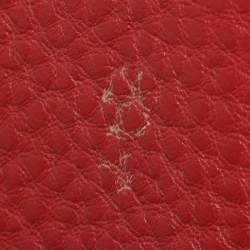Pre Owned Prada Red Leather Continental Wallet
