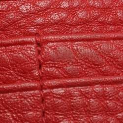 Pre Owned Prada Red Leather Continental Wallet