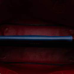 Pre Owned Prada Blue Medium Saffiano Cuir Double Satchel