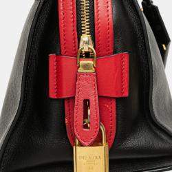 Pre Owned Prada Black Saffiano and City Calf Esplanade Satchel