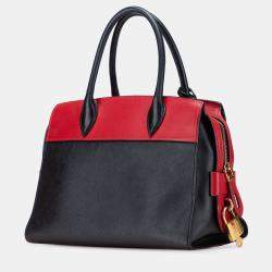 Pre Owned Prada Black Saffiano and City Calf Esplanade Satchel