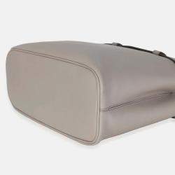 Pre Owned Prada Grey Soft Grained Calfskin Vitello Medium Buckle Bag
