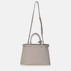 Pre Owned Prada Grey Soft Grained Calfskin Vitello Medium Buckle Bag